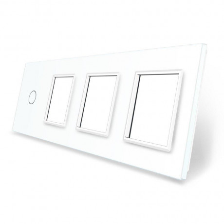 Сенсорная панель комбинированная для выключателя 1 сенсор 3 розетки (1-0-0-0) Livolo белый стекло