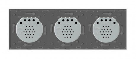 Сенсорный радиоуправляемый проходной выключатель 3 сенсора (1-1-1) Livolo серый стекло