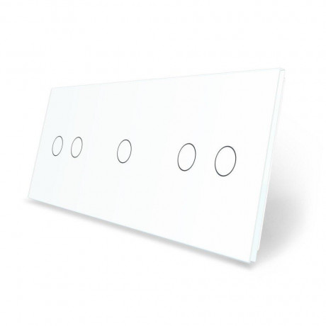 Сенсорная панель для выключателя 5 сенсоров (2-1-2) Livolo белый стекло (C7-C2/C1/C2-11)