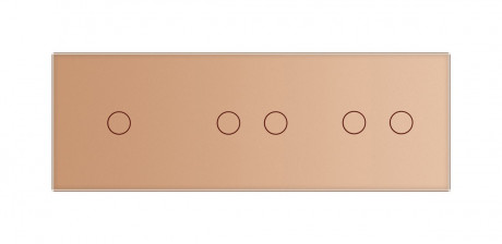 Сенсорный радиоуправляемый выключатель 5 сенсоров (1-2-2) Livolo золото стекло (VL-C701R/C702R/C702R-13)