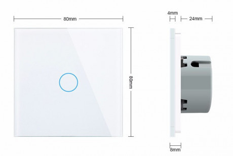Бесконтактный радиоуправляемый выключатель Livolo белый стекло (VL-C701R-PRO-11)