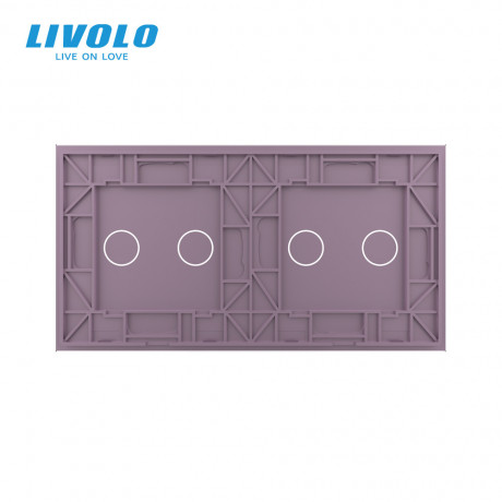 Сенсорная панель для выключателя 4 сенсора (2-2) Livolo розовый стекло (C7-C2/C2-17)