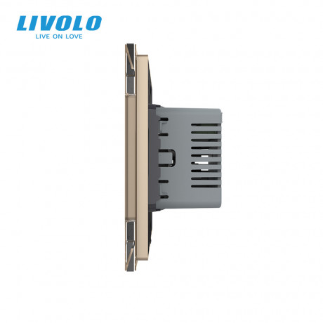 Цифровой сенсорный термостат Livolo золото (VL-C7-FCA-2APS72)