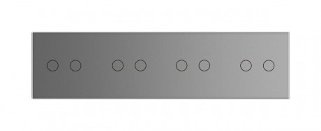 Сенсорный радиоуправляемый выключатель 8 каналов (2-2-2-2) Livolo серый стекло (VL-C708R-15)