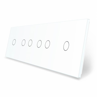 Сенсорная панель выключателя 6 сенсоров (1-2-2-1) Livolo белый стекло (VL-P701/02/02/01-8W)