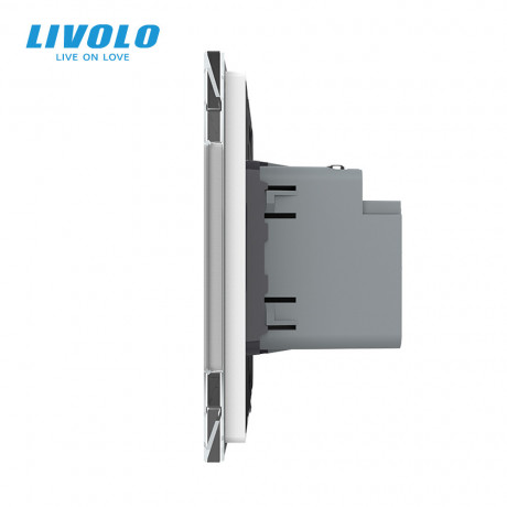 Розетка USB type C с блоком питания 45W Livolo белый (VL-C7-FCUC-2WP)