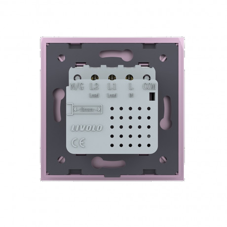 Сенсорный выключатель Sense 2 сенсора Livolo розовый (722000217)