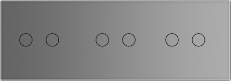 Сенсорная панель для выключателя 6 сенсоров (2-2-2) Livolo серый стекло (C7-C2/C2/C2-15)