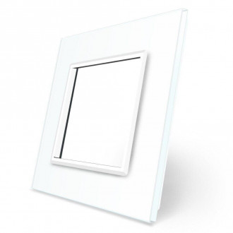 Рамка розетки 1 место Livolo белый стекло (VL-P7E-2W)