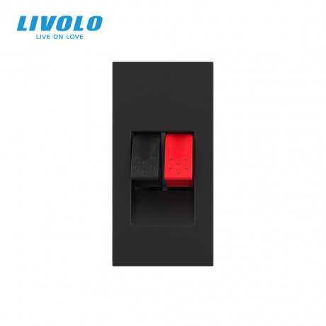 Механизм розетка Hi-Fi аудио черный Livolo (VL-FCSD-1BPS01)