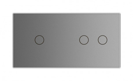 Сенсорная панель для выключателя 3 сенсора (1-2) Livolo серый стекло (C7-C1/C2-15)