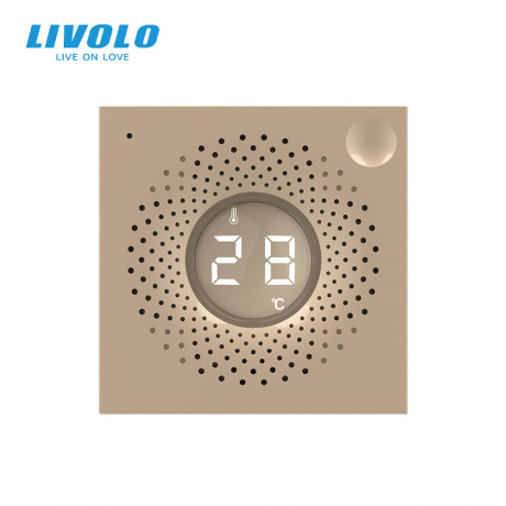 Умный механизм датчик температуры и влажности ZigBee Livolo золото (VL-FCEZ-2AP)