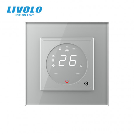 Цифровой сенсорный термостат Livolo серый (VL-C7-FCA-2IPS72)