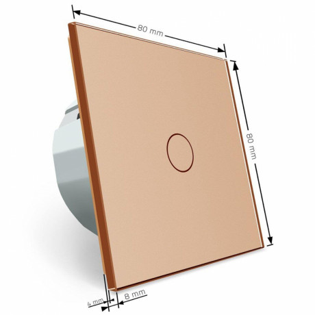 Сенсорный проходной выключатель 1 сенсор Livolo золото стекло (VL-C701S-13)