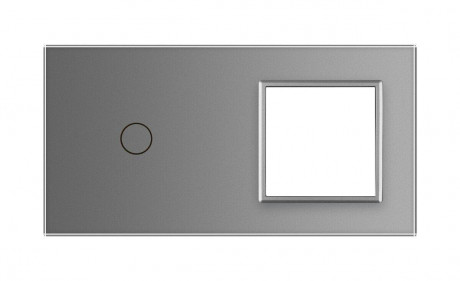 Сенсорная панель комбинированная для выключателя 1 сенсор 1 розетка (1-0) Livolo серый стекло (VL-P701/E-4I)