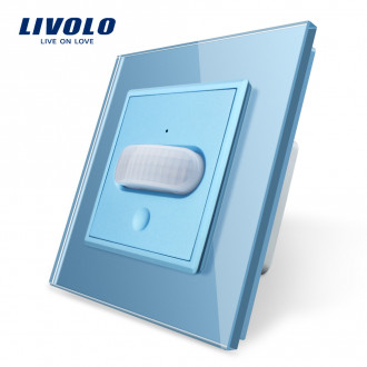 Датчик движения с сенсорным выключателем Livolo голубой стекло (VL-C701RG-19)