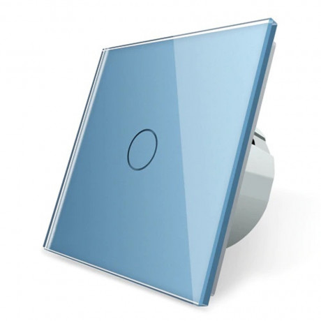 Комплект Сенсорный проходной диммер Livolo голубой стекло (VL-C701H/C701H/S1B-19)
