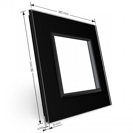 Рамка розетки 1 место Livolo черный стекло (VL-P7E-2B)