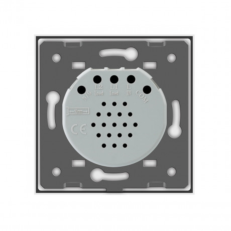 Сенсорный проходной выключатель с защитой от брызг 2 сенсора Livolo белый стекло (VL-C702S-IP-11)