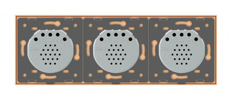 Бесконтактный выключатель 3 сенсора (1-1-1) Livolo золото стекло (VL-C701/C701/C701-PRO-13)