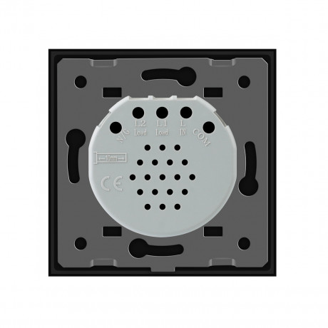 Сенсорная кнопка 1 сенсор Импульсный выключатель Мастер кнопка Livolo черный стекло (VL-C701H-12)