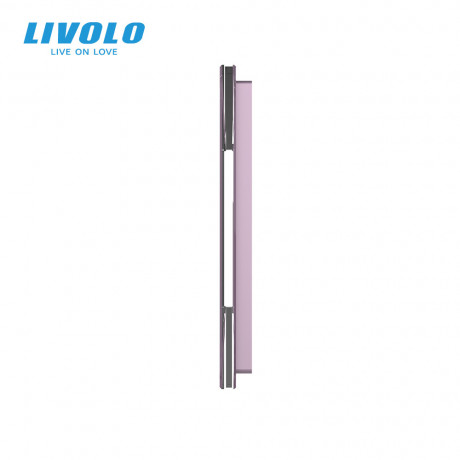 Сенсорная панель выключателя Livolo 3 канала (1-1-1) розовый стекло (VL-C7-C1/C1/C1-17)