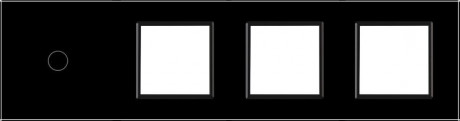 Сенсорная панель комбинированная для выключателя 1 сенсор 3 розетки (1-0-0-0) Livolo черный стекло
