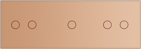 Сенсорная панель для выключателя 5 сенсоров (2-1-2) Livolo золото стекло (C7-C2/C1/C2-13)