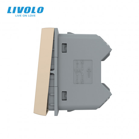 Механизм клавишный перекрестный выключатель золотой Livolo (VL-FCMM10A-1AP)