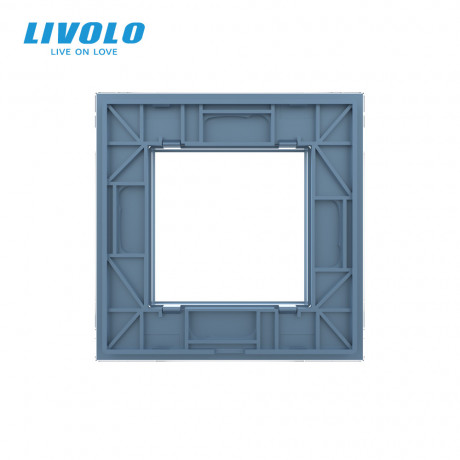 Рамка розетки 1 место Livolo голубой стекло (C7-SR-19)