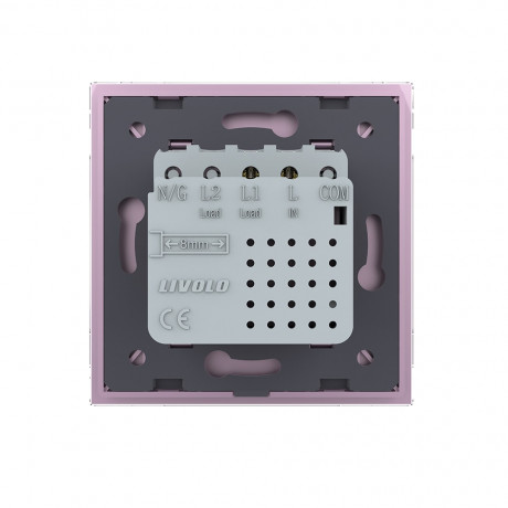 Сенсорный радиоуправляемый выключатель Sense 1 сенсор Livolo розовый (722100117)