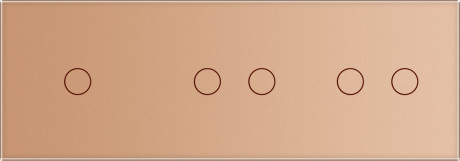 Сенсорная панель для выключателя 5 сенсоров (1-2-2) Livolo золото стекло (C7-C1/C2/C2-13)