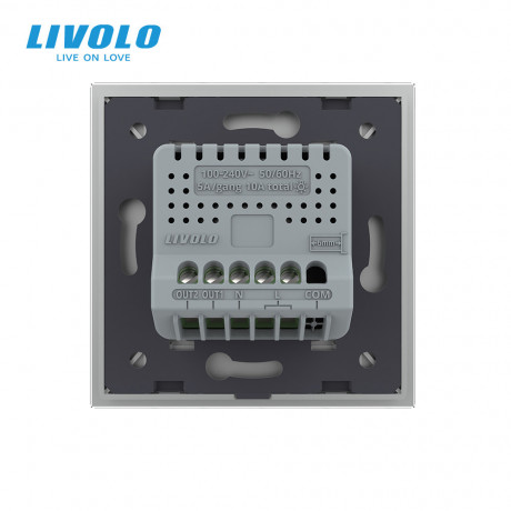Умный сенсорный Wi-Fi выключатель 2 сенсора Livolo серый стекло (VL-C7FC2NY-2GIP)