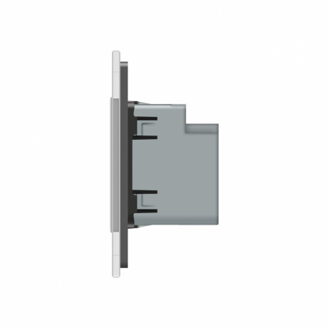 Розетка USB-A и USB-C 36W Livolo серый стекло (VL-C7FCUA18W.UC18W-2IP)