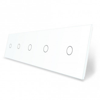 Сенсорная панель для выключателя 5 сенсоров (1-1-1-1-1) Livolo белый стекло (C7-C1/C1/C1/C1/C1-11)
