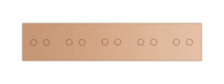 Сенсорная панель для выключателя 10 сенсоров (2-2-2-2-2) Livolo золото стекло (C7-C2/C2/C2/C2/C2-13)