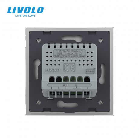 Умный сенсорный регулятор скорости вентилятора Livolo серый (VL-C7FC1GZ-2IP)